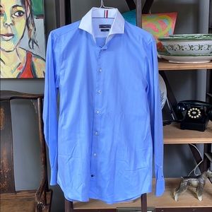 Tommy Hilfiger Baby Blue/White Collar Dress Shirt